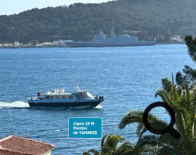 Vue baie du Lazareth bateau ligne Mistral N° 18M